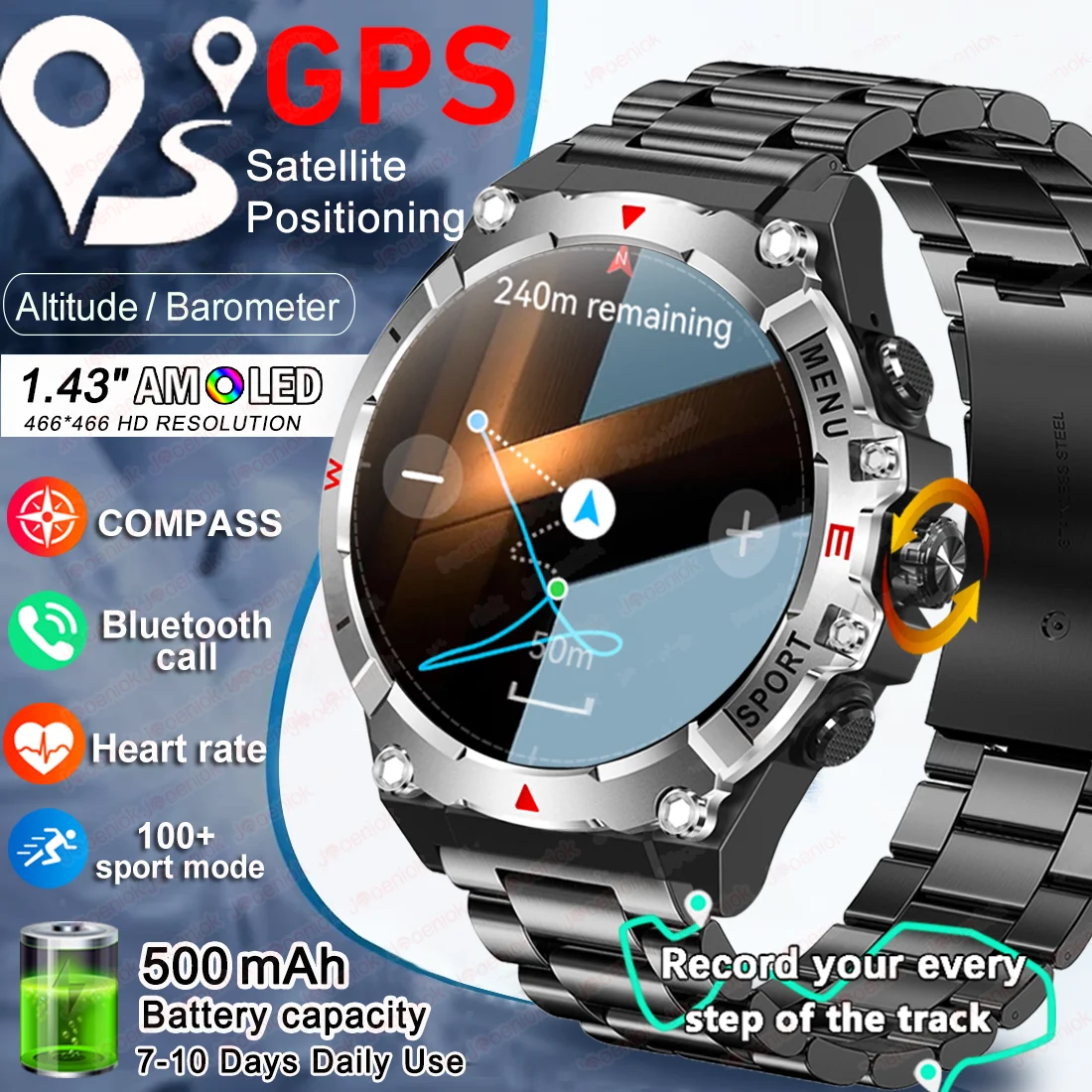 Новые GPS трековые умные часы для мужчин AMOLED экран компас 500 мАч большой аккумулятор мониторинг здоровья спортивные водонепроницаемые умные часы с BT вызовом
Новые GPS трековые умные часы для мужчин AMOLED экран компас 500 мАч большой аккумулятор мониторинг здоровья спортивные водонепроницаемые умные часы с BT вызовом