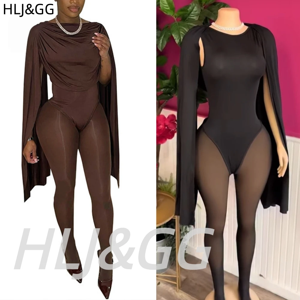 HLJ&GG Fashion Mesh See Though Patchwork Bodycon One Piece Jumpsuits Women Ruched Long Sleeve Playsuit Sexy Streetwear With Belt
HLJ&GG Fashion Mesh See Though Patchwork Bodycon One Piece Jumpsuits Women Ruched Long Sleeve Playsuit Sexy Streetwear With Belt