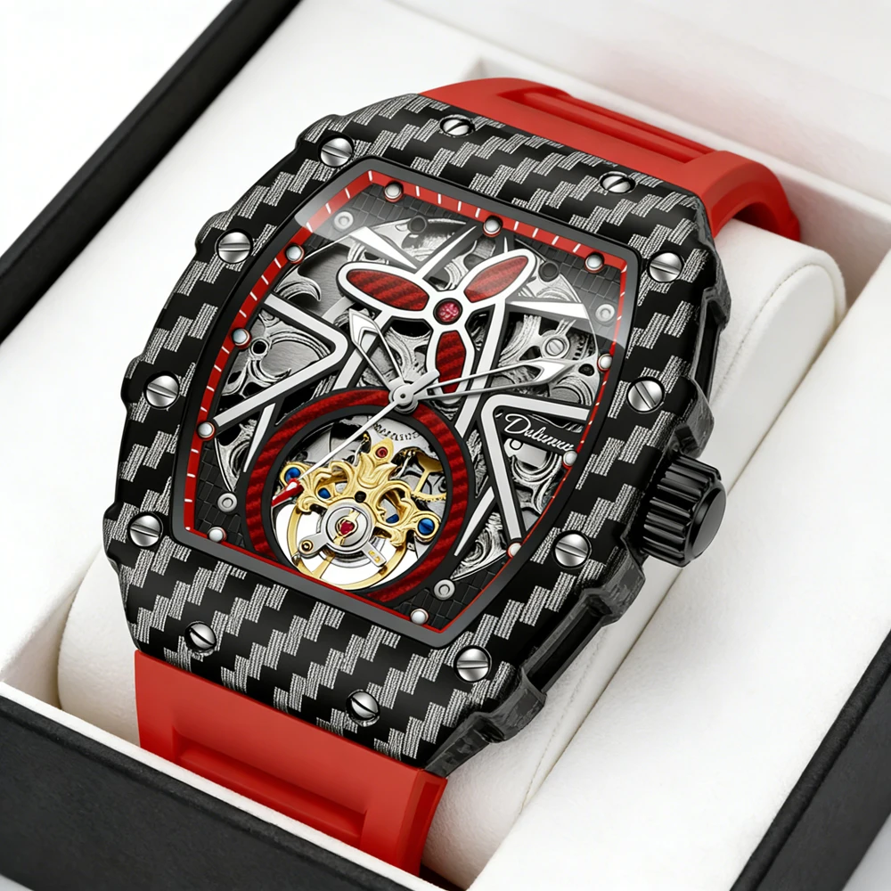 High Quality Original Tourbillon Watch Men Sports Waterproof Silicone Strap Luxury Automatic Mechanical Watches Mens Relogio
High Quality Original Tourbillon Watch Men Sports Waterproof Silicone Strap Luxury Automatic Mechanical Watches Mens Relogio