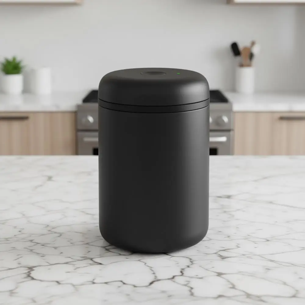 Electric Vacuum Canister & Storage Container - Airtight Coffee & Food Storage Containers - Matte Black, 1.2 Liter
Electric Vacuum Canister & Storage Container - Airtight Coffee & Food Storage Containers - Matte Black, 1.2 Liter