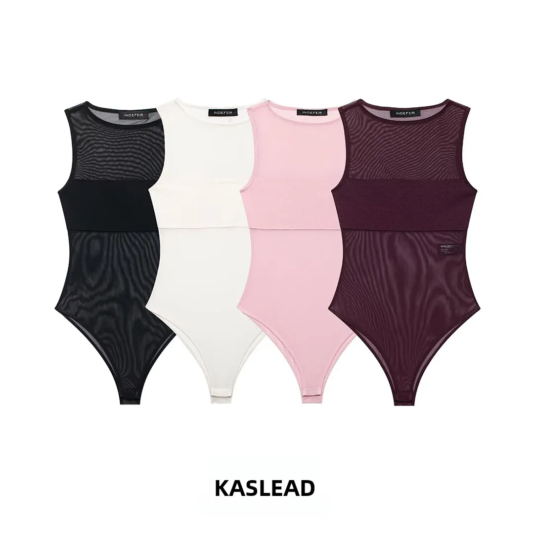 KASLEAD New Women's Fashion Patchwork Silk Net Jumpsuit High Waist Straight Leg Short Pants Street Style Polyester Fiber
KASLEAD New Women's Fashion Patchwork Silk Net Jumpsuit High Waist Straight Leg Short Pants Street Style Polyester Fiber