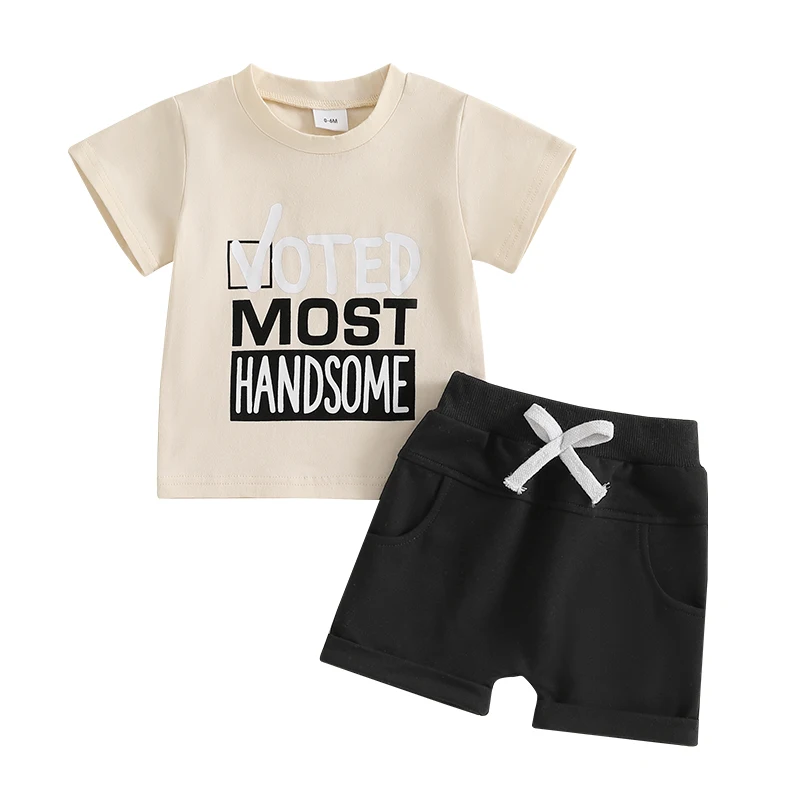 Toddler Boy Summer Clothes Letter Print Short Sleeve Round Neck T-Shirt Elastic Waist Shorts Outfit
Toddler Boy Summer Clothes Letter Print Short Sleeve Round Neck T-Shirt Elastic Waist Shorts Outfit