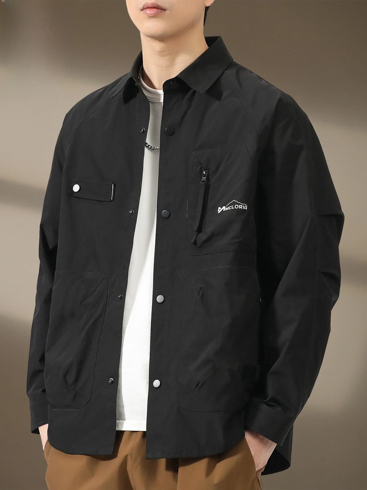 Men's Loose Fit Casual Jaet Bla Collared Workwear Outerwear Long Sve Zipper Decorated Windproof Youth Faion
Men's Loose Fit Casual Jaet Bla Collared Workwear Outerwear Long Sve Zipper Decorated Windproof Youth Faion