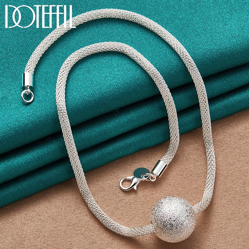 DOTEFFIL 925 Sterling Silver Round 20mm Ball Bead Chain Necklace For Women Man Fashion Wedding Charm Jewelry
DOTEFFIL 925 Sterling Silver Round 20mm Ball Bead Chain Necklace For Women Man Fashion Wedding Charm Jewelry