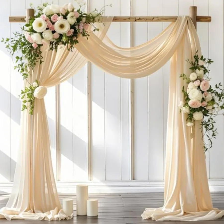 Wedding Arch Draping Fabric 30'' x 18Feet Sheer Chiffon Arch Drape Backdrop 1 Panel Drape for Summer Wedding Bridal Shower Baby
Wedding Arch Draping Fabric 30'' x 18Feet Sheer Chiffon Arch Drape Backdrop 1 Panel Drape for Summer Wedding Bridal Shower Baby
