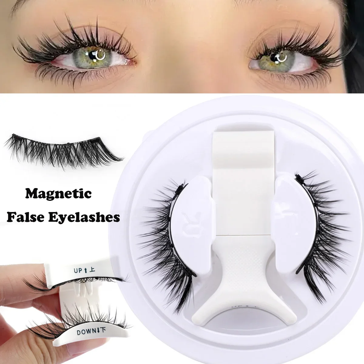 Hot Magnetic Eyelashes Set 1 Pair Reusable No Glue Needed False Eyelashes with Magnetic Tweezers Curly Faux Lashes Makeup Tool
Hot Magnetic Eyelashes Set 1 Pair Reusable No Glue Needed False Eyelashes with Magnetic Tweezers Curly Faux Lashes Makeup Tool