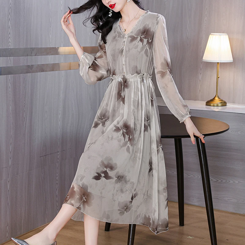 2024 Boho Floral Silk Elegant Besch Long Dress Spring Summer Long Sleeve Ruffled Vacation Dress 2024 Korean Vintage Evening Prom
2024 Boho Floral Silk Elegant Besch Long Dress Spring Summer Long Sleeve Ruffled Vacation Dress 2024 Korean Vintage Evening Prom