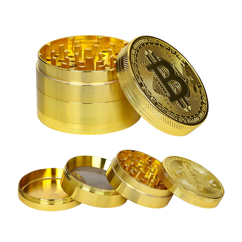 Gold Plated Bitcoin Tobacco Grinder Zinc Alloy Cigarette Grinder Manual Spice Herb Mills Smoking Accessories
Gold Plated Bitcoin Tobacco Grinder Zinc Alloy Cigarette Grinder Manual Spice Herb Mills Smoking Accessories