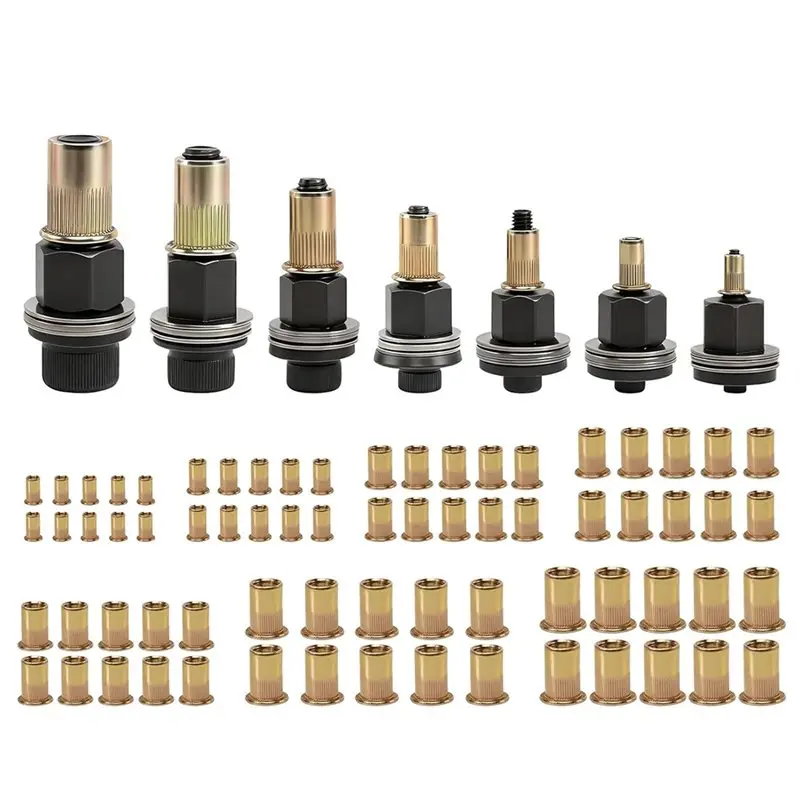 Набор заклепочных гаек с 70 гайками, 7-предметный набор клещей для заклепочных гаек, ручной набор для установки заклепочных гаек
Набор заклепочных гаек с 70 гайками, 7-предметный набор клещей для заклепочных гаек, ручной набор для установки заклепочных гаек