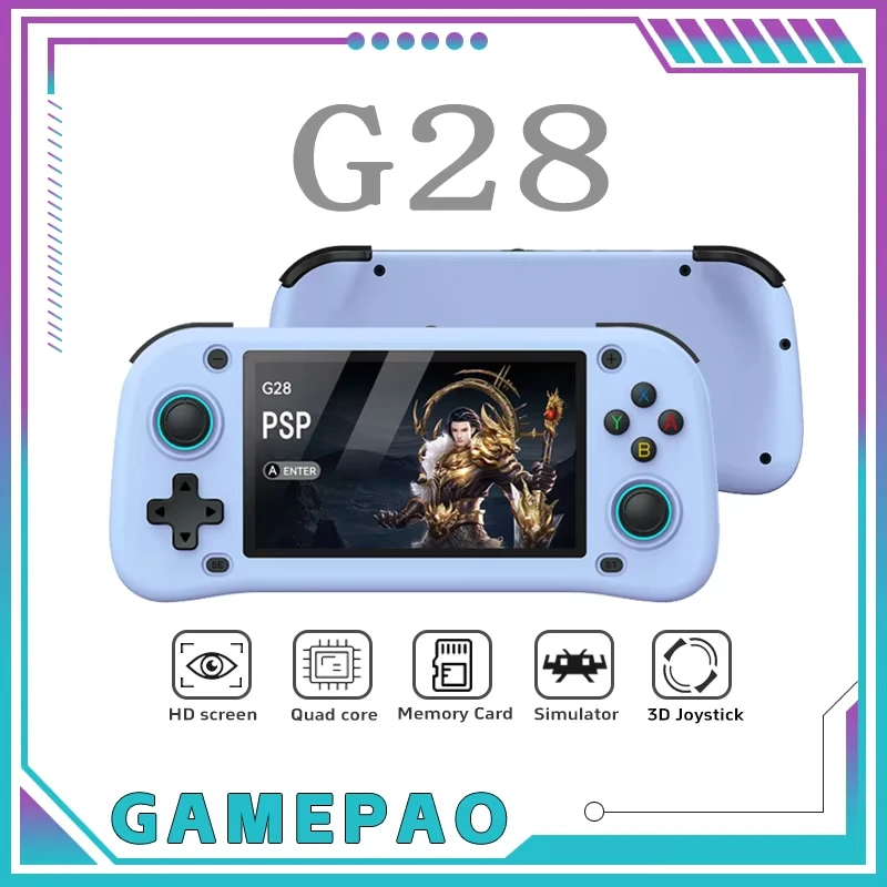 Open Source G28 Retro Handheld Video Game Console Linux System 4.3 Inch IPS Screen Portable Pocket Video Player 64GB Games Gift
Open Source G28 Retro Handheld Video Game Console Linux System 4.3 Inch IPS Screen Portable Pocket Video Player 64GB Games Gift