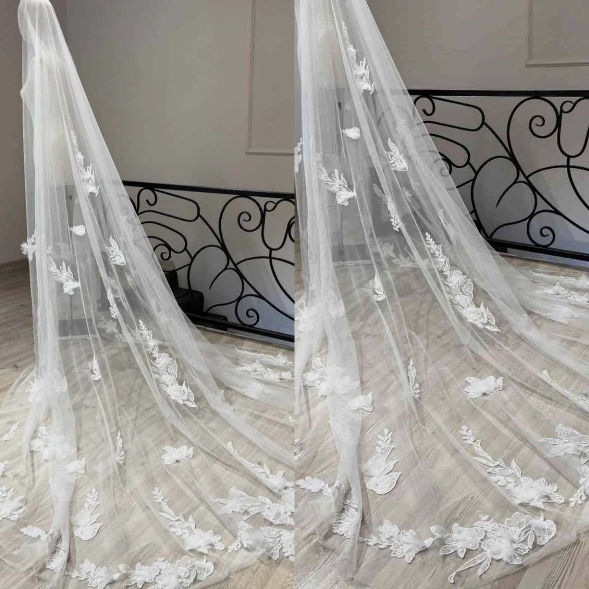 Romantic 3D Lace Appliques Bridal Veils Long Cathedral Length Wedding Veil With Comb Accessories For Brides Customized
Romantic 3D Lace Appliques Bridal Veils Long Cathedral Length Wedding Veil With Comb Accessories For Brides Customized