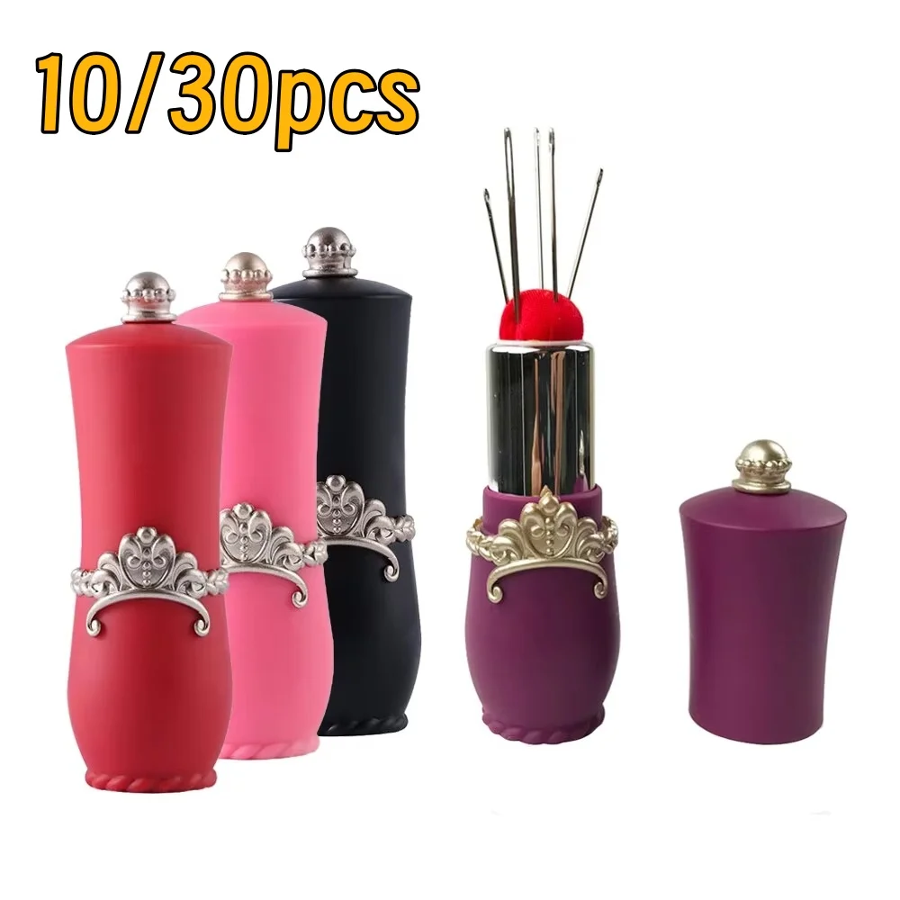 10/30pcs Lipstick Pin Cushion With 5 Sewing Needles Retractable Holder Pincushions Pincushion Rotatable Needle Sewing Tool
10/30pcs Lipstick Pin Cushion With 5 Sewing Needles Retractable Holder Pincushions Pincushion Rotatable Needle Sewing Tool