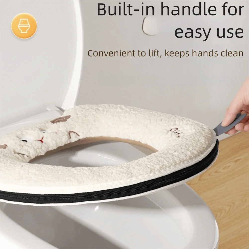 Comfortable Cartoon Toilet Seat Cover Warm Detachable Toilet Seat Cushion Thickened with Zipper Velvet Toilet Seat Home
Comfortable Cartoon Toilet Seat Cover Warm Detachable Toilet Seat Cushion Thickened with Zipper Velvet Toilet Seat Home