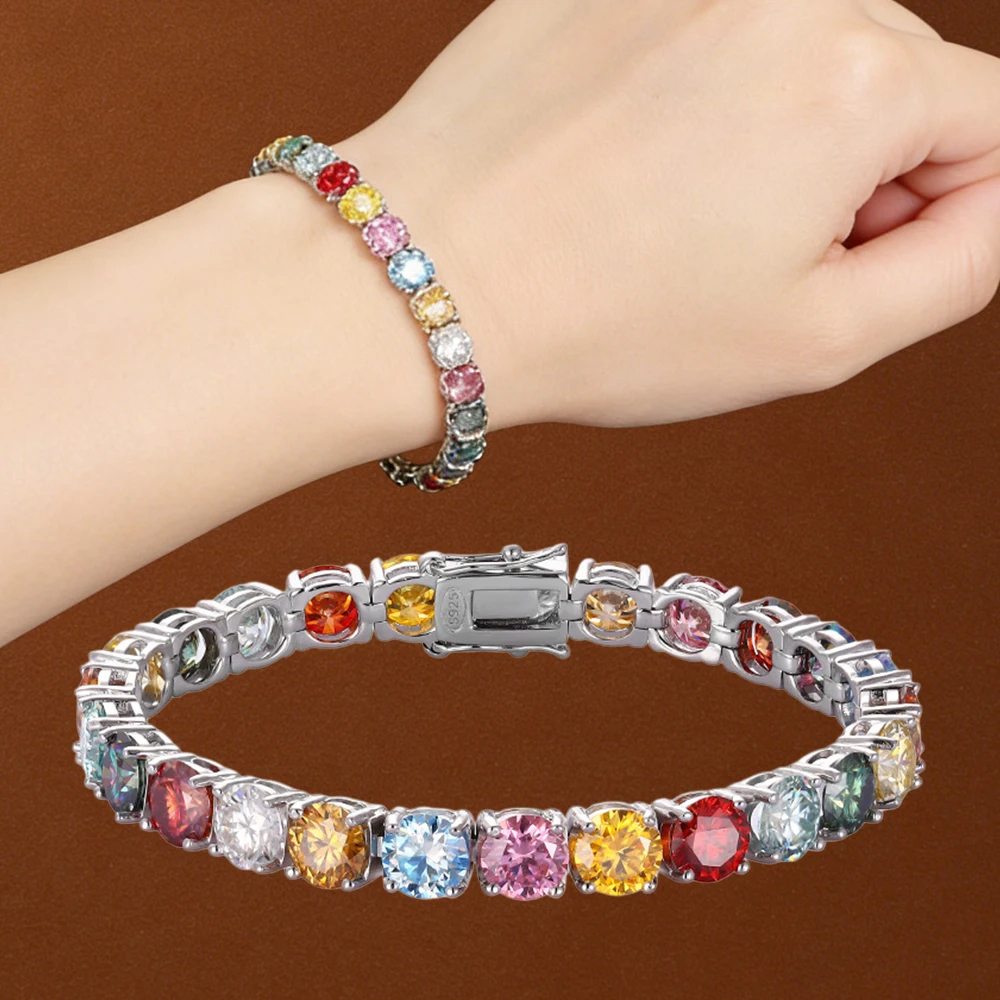 Браслеты IGOTOS с цветными теннисными муассанитами 3 мм, 4 мм, 5 мм, 6,5 мм, цепочка на руку, из стерлингового серебра 925 пробы, изысканные ювелирные изделия, подарок для вечеринки
Браслеты IGOTOS с цветными теннисными муассанитами 3 мм, 4 мм, 5 мм, 6,5 мм, цепочка на руку, из стерлингового серебра 925 пробы, изысканные ювелирные изделия, подарок для вечеринки