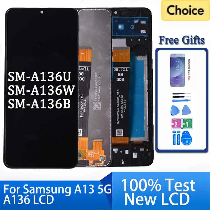 Для Samsung A13 5G A136 ЖК-дисплей с сенсорным экраном дигитайзер для Samsung A136 A136B A136U LCD
Для Samsung A13 5G A136 ЖК-дисплей с сенсорным экраном дигитайзер для Samsung A136 A136B A136U LCD
