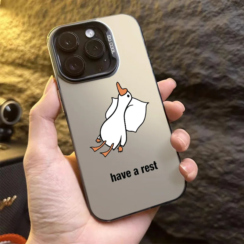 Cute white sleeping duck phone case for iPhone 17 16 15 14 13 12 11 Pro/ Max/Plus shock-proof rear cover anti-fingerprint
Cute white sleeping duck phone case for iPhone 17 16 15 14 13 12 11 Pro/ Max/Plus shock-proof rear cover anti-fingerprint