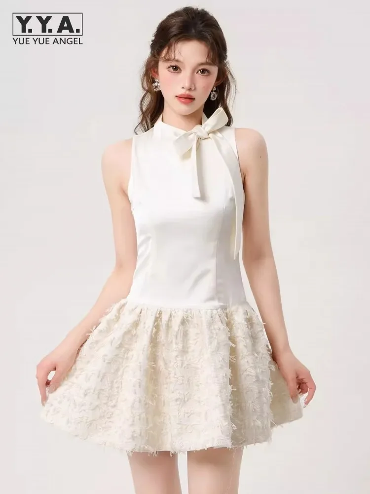 Women Sleeveless Sweet Tank Dress Bow Tied Stand Collar Slim Fit High Waist A-Line Short Dresses Party Ladies Ball Gown Dress
Women Sleeveless Sweet Tank Dress Bow Tied Stand Collar Slim Fit High Waist A-Line Short Dresses Party Ladies Ball Gown Dress