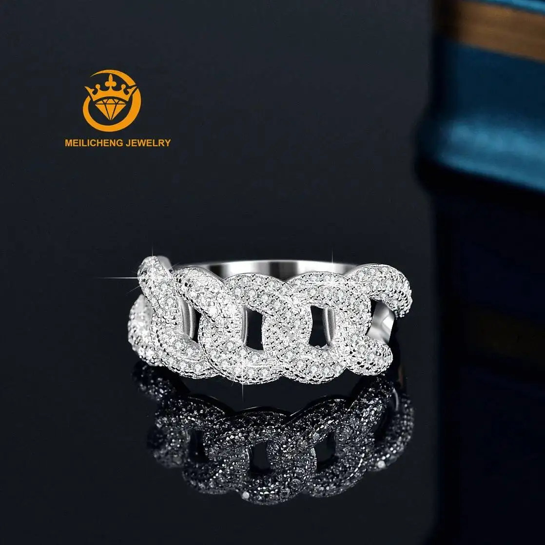 High Quality S925 Silver Micro Set Moissanite Ring Cuban Ring Hip Hop Style Fine Jewelry Full Moissanite Cuban Ring for Women
High Quality S925 Silver Micro Set Moissanite Ring Cuban Ring Hip Hop Style Fine Jewelry Full Moissanite Cuban Ring for Women