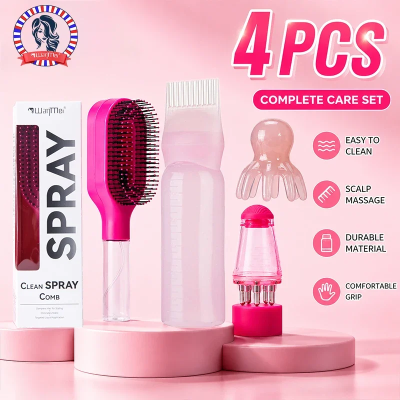 4 in 1 Hair Care Kit Scalp Massage Brush Applicator Bottle Hair Comb Spray Bottle Detangler Brush for Hair Scalp Treatment
4 in 1 Hair Care Kit Scalp Massage Brush Applicator Bottle Hair Comb Spray Bottle Detangler Brush for Hair Scalp Treatment