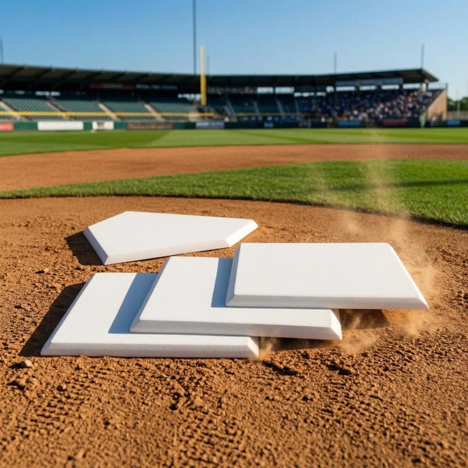 4 Pieces Home Base and Bases Raised Border Rubber Baseball Bases Baseball Base Set White Rubber Base Set Flat Profile
4 Pieces Home Base and Bases Raised Border Rubber Baseball Bases Baseball Base Set White Rubber Base Set Flat Profile