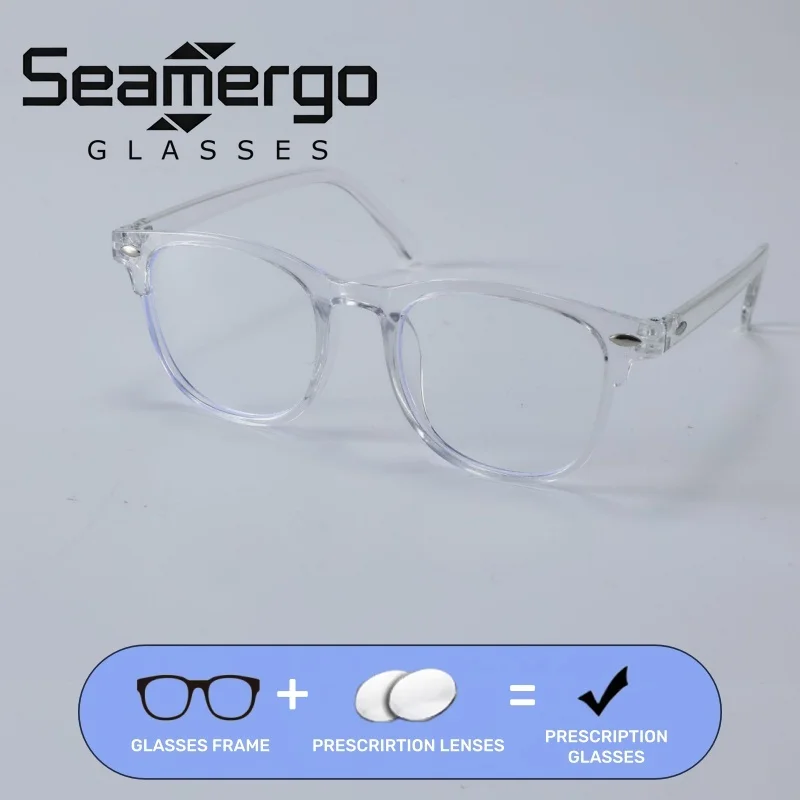 SEAMERGO Blue Light Blocking Prescription Glasses Women's Men's Vintage Customized Popular Classic Full Square Frame Eyeglasses
SEAMERGO Blue Light Blocking Prescription Glasses Women's Men's Vintage Customized Popular Classic Full Square Frame Eyeglasses
