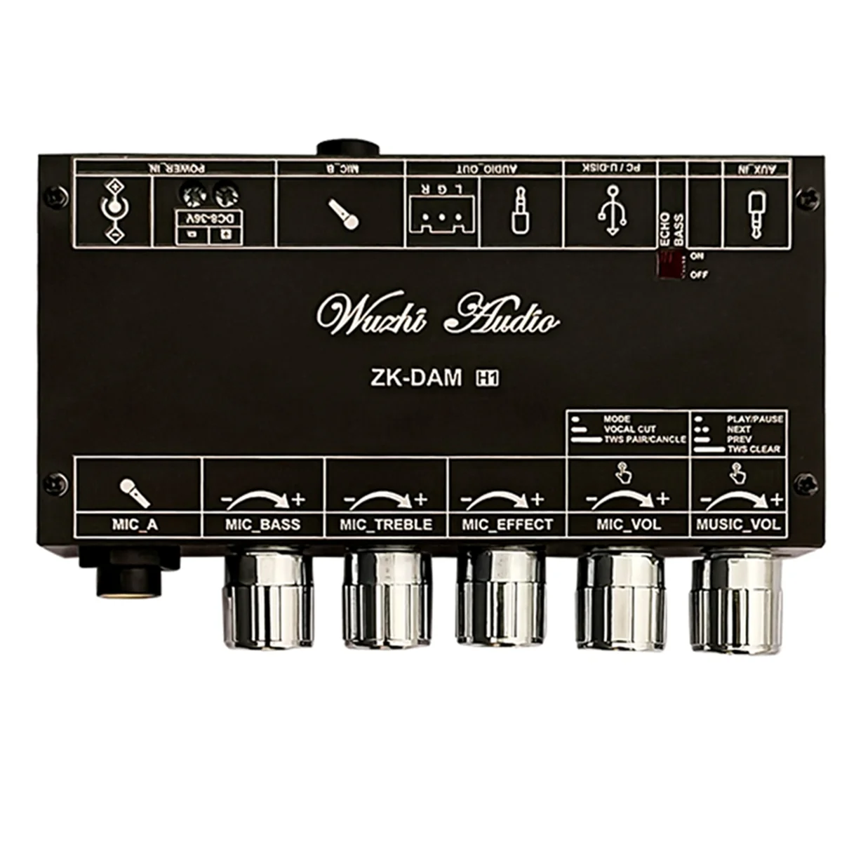Y45A-DAM H1 Karaoke Reverb Board Front Effect Microphone Singing with Bluetooth USB Decode Board(A)
Y45A-DAM H1 Karaoke Reverb Board Front Effect Microphone Singing with Bluetooth USB Decode Board(A)