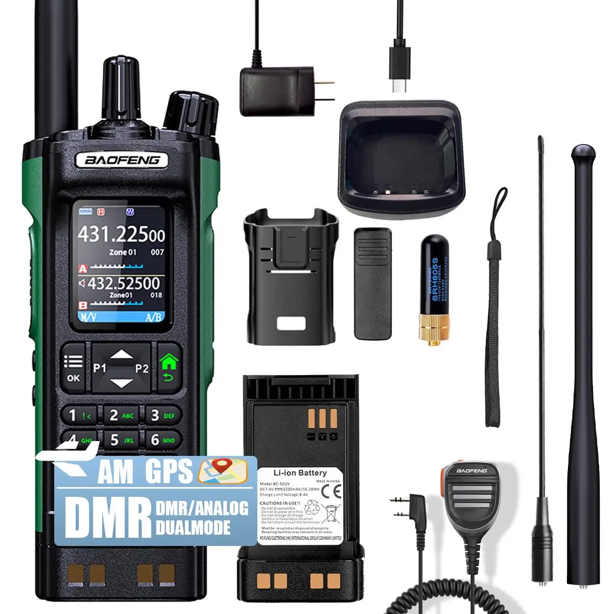 Baofeng DM-32UV Digital Analog Dual Band Two Way Radio, 10W UHF VHF DMR GPS Ham Radio with APRS
Baofeng DM-32UV Digital Analog Dual Band Two Way Radio, 10W UHF VHF DMR GPS Ham Radio with APRS