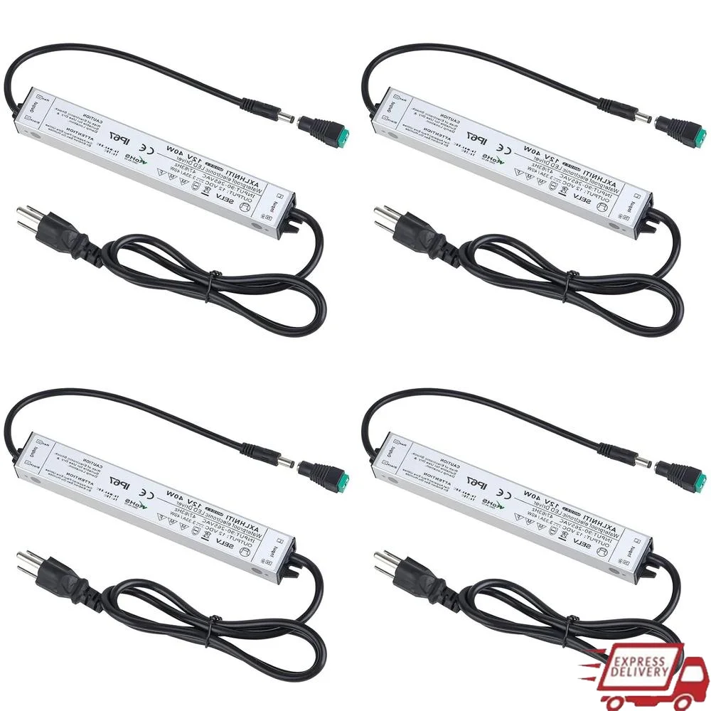 4 Packs 40W 12V Waterproof LED Driver IP67 Power Supply AC to DC Transformer 90V-265V Short Circuit Protection Outdoor Use
4 Packs 40W 12V Waterproof LED Driver IP67 Power Supply AC to DC Transformer 90V-265V Short Circuit Protection Outdoor Use