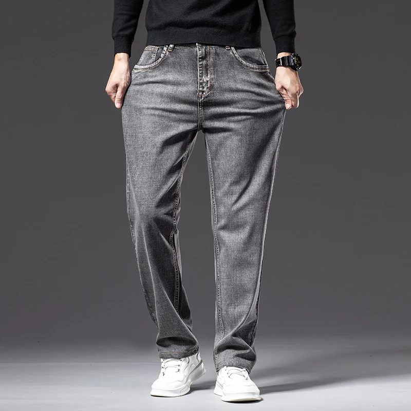 6 colors Autumn Men Gray Straight-leg Jeans Business Casual Cotton Stretch Denim Pants Male Brand Clothing Plus Size 40 42 44
6 colors Autumn Men Gray Straight-leg Jeans Business Casual Cotton Stretch Denim Pants Male Brand Clothing Plus Size 40 42 44