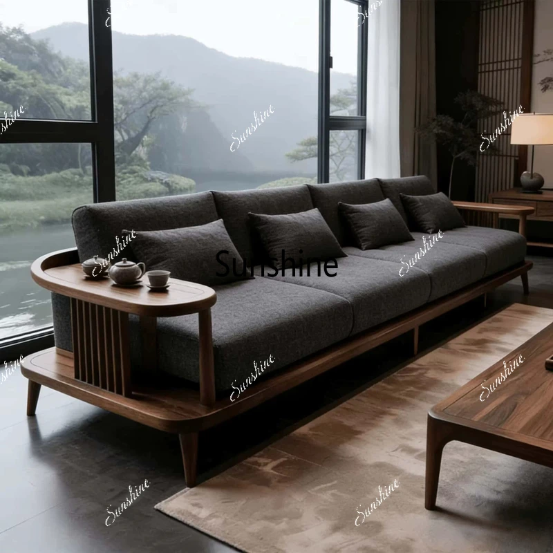 New Chinese solid wood sofa modern simple home light luxury high-end sense straight row
New Chinese solid wood sofa modern simple home light luxury high-end sense straight row