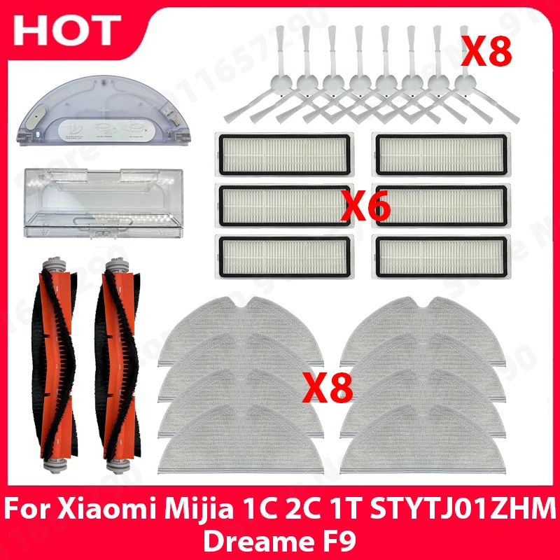 For Xiaomi Mijia 1C 2C 1T STYTJ01ZHM Dreame F9 Hepa Filter Main Side Brush Mop Cloth Water Tank Dust Box Kit Accessories
For Xiaomi Mijia 1C 2C 1T STYTJ01ZHM Dreame F9 Hepa Filter Main Side Brush Mop Cloth Water Tank Dust Box Kit Accessories