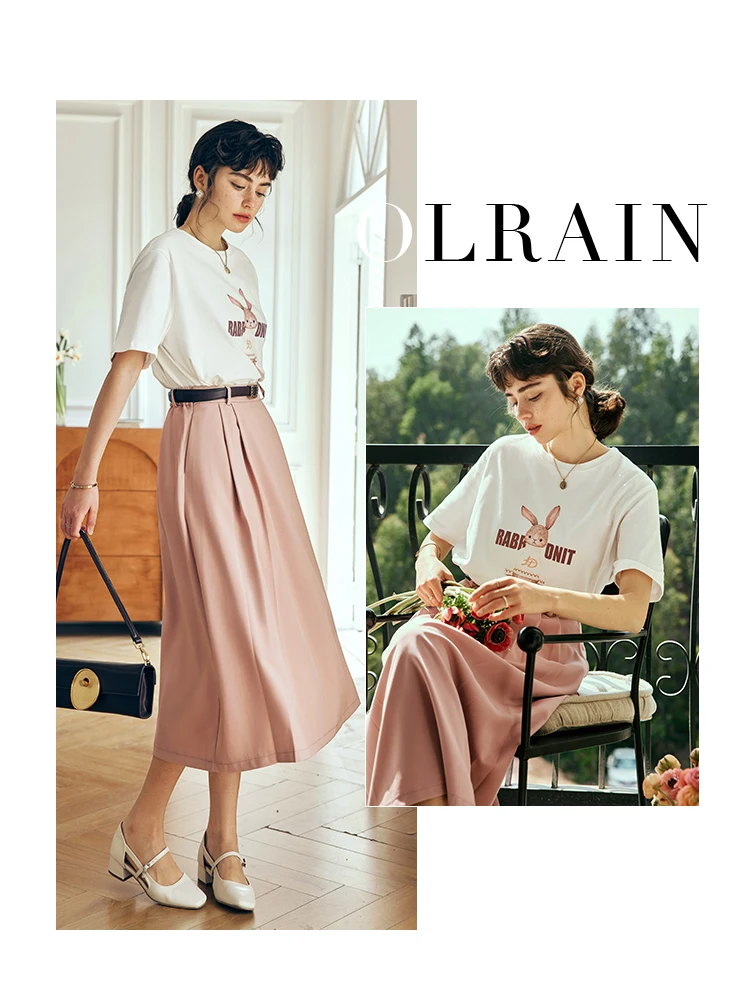 OLrain Pure Cotton T-shirt 2025 Women New Solid Color Knit Round Neck Drop Sleeve Printing Casual Fashion Top&tees O23XT68936
OLrain Pure Cotton T-shirt 2025 Women New Solid Color Knit Round Neck Drop Sleeve Printing Casual Fashion Top&tees O23XT68936