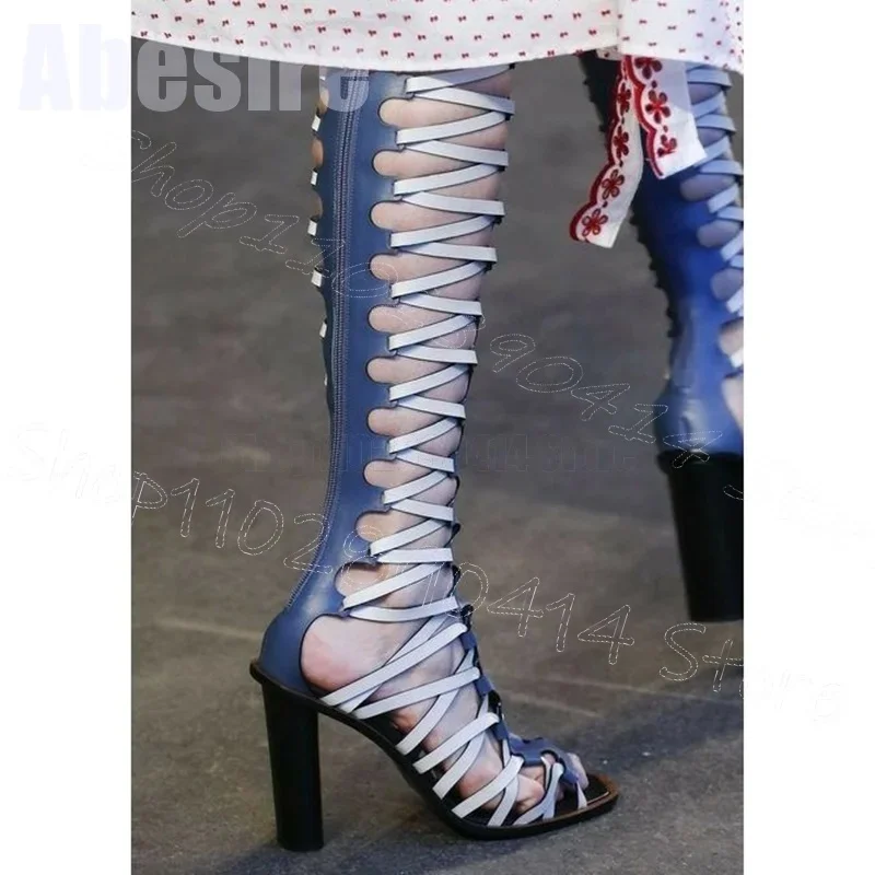 Black Hollow Design Open Toe Sandals Boots Lace Up Women Shoes Chunky High Heels Party Banquet Runway 2025 Zapatos Para Mujere
Black Hollow Design Open Toe Sandals Boots Lace Up Women Shoes Chunky High Heels Party Banquet Runway 2025 Zapatos Para Mujere
