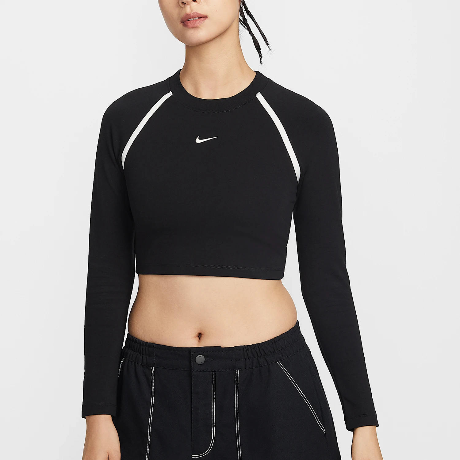 Nike Authentic Sportswear Women's Round Neck Short Length Long Sleeve Top IF0339-010
Nike Authentic Sportswear Women's Round Neck Short Length Long Sleeve Top IF0339-010