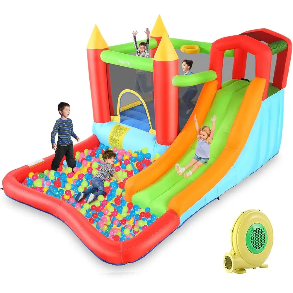 Bounce House, Яркий Bounce Castle с воздуходувкой для детей 3-12, Надувной дом на открытом воздухе/в помещении Аквапарк для заднего двора с брызгами Sli
Bounce House, Яркий Bounce Castle с воздуходувкой для детей 3-12, Надувной дом на открытом воздухе/в помещении Аквапарк для заднего двора с брызгами Sli