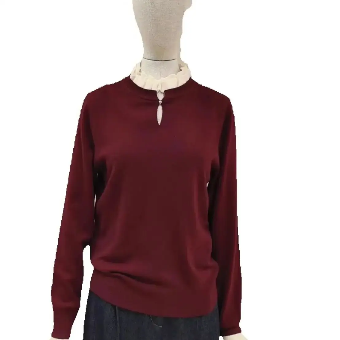 Fall/Winter Women Ruffle Stand Collar Lace Long Sleeve Contrast Color Knit Sweater Loose Soft Casual Elegant Knit Pullover
Fall/Winter Women Ruffle Stand Collar Lace Long Sleeve Contrast Color Knit Sweater Loose Soft Casual Elegant Knit Pullover