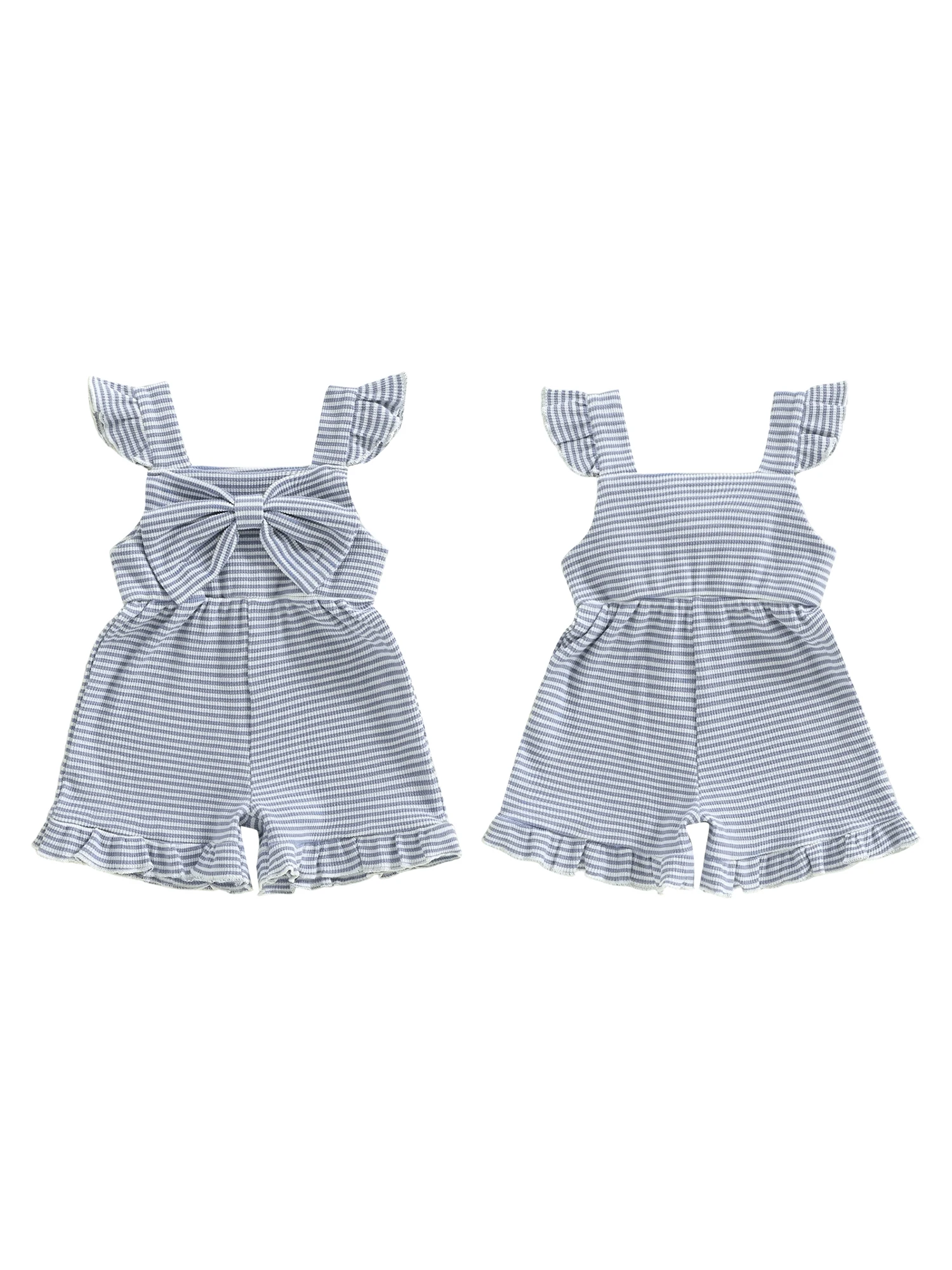 Adorable Infant Girls Striped Romper with Sleeveless Design Ruffle Detail and Bow Accent for a Stylish Look
Adorable Infant Girls Striped Romper with Sleeveless Design Ruffle Detail and Bow Accent for a Stylish Look