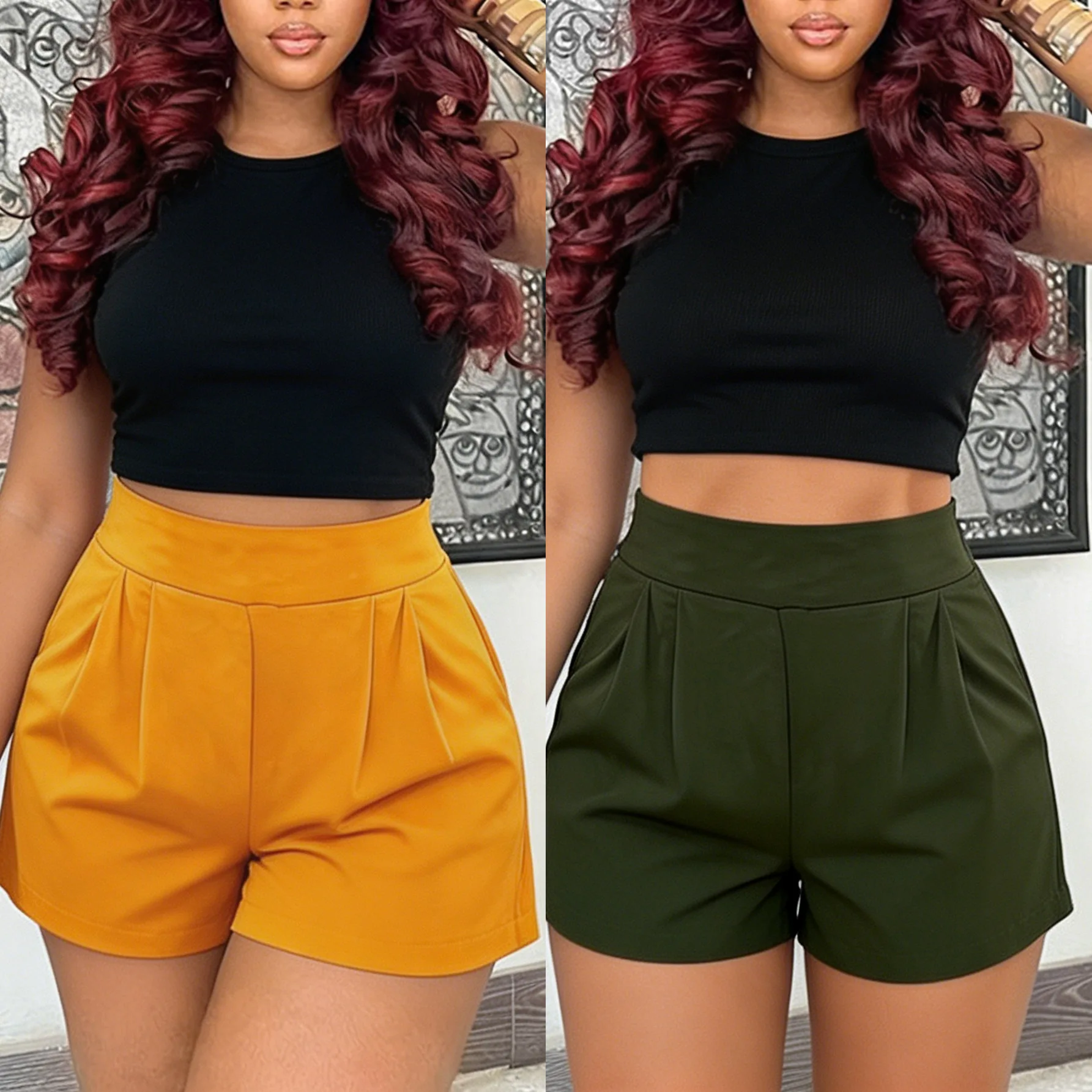 Women Solid Pleats Shorts Straight Wide Leg Pants Mini Lenth High Waist Zipper Thin Loose Fit Office Lady Casual 2026 Summer
Women Solid Pleats Shorts Straight Wide Leg Pants Mini Lenth High Waist Zipper Thin Loose Fit Office Lady Casual 2026 Summer