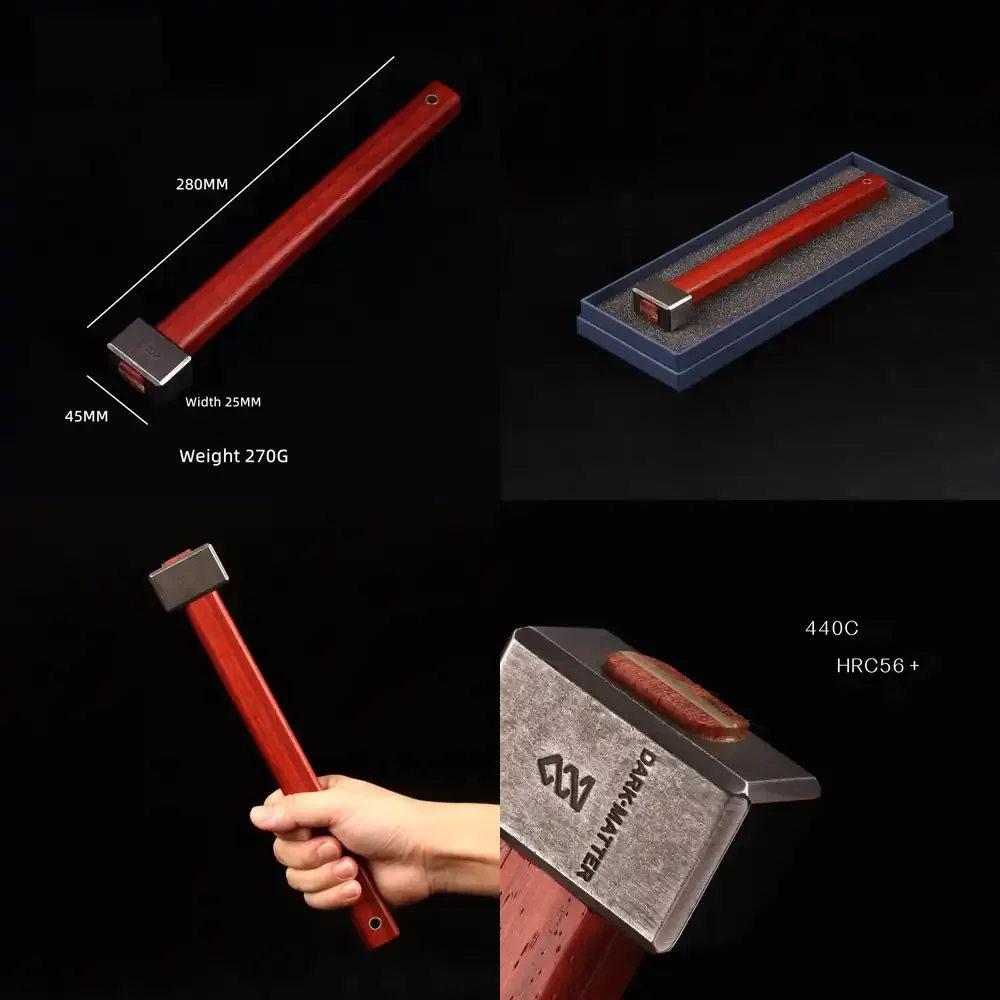 Small Square Hammer 45x25MM HRC56+ 440C Steel Head with Rosewood Long Handle Classic Hand
Small Square Hammer 45x25MM HRC56+ 440C Steel Head with Rosewood Long Handle Classic Hand