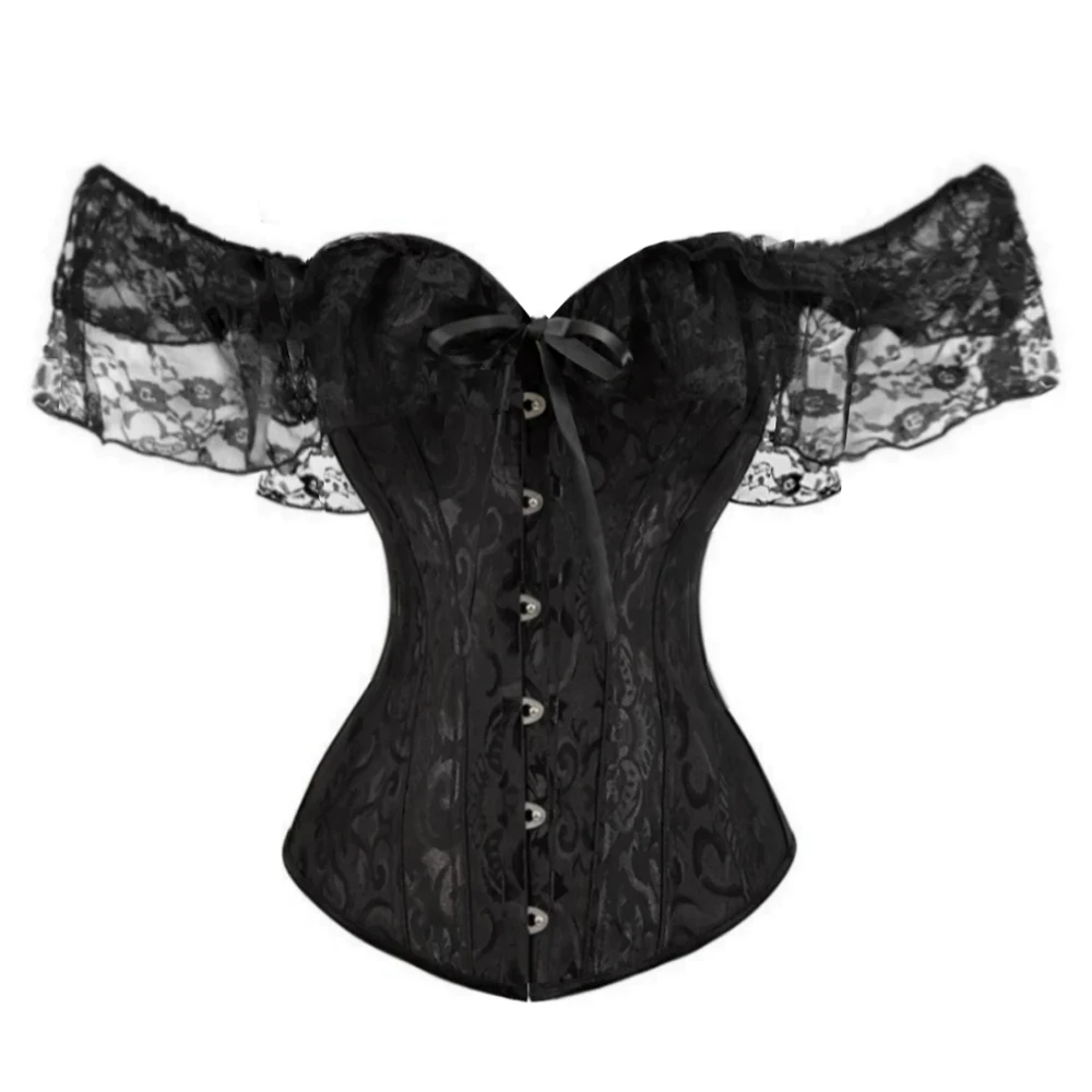 Jacquard Corset Top Black Bow Lace Trim Spaghetti-strap Vintage Bustier European Women Oktoberfest Costume Corset Corset
Jacquard Corset Top Black Bow Lace Trim Spaghetti-strap Vintage Bustier European Women Oktoberfest Costume Corset Corset