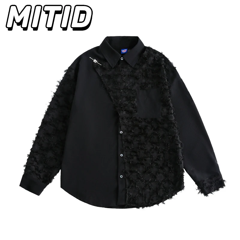 Hip Hop Streetwear Retro Shirts for Men Fashion Patchwork Irregular Tassel Button Shirts Men Casual Long Sleeve Shirts Blouses
Hip Hop Streetwear Retro Shirts for Men Fashion Patchwork Irregular Tassel Button Shirts Men Casual Long Sleeve Shirts Blouses