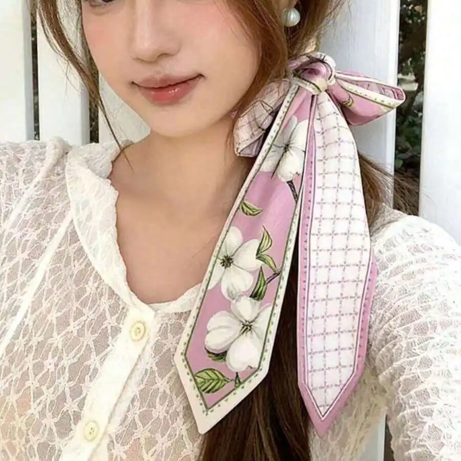 Spring Summer Floral Silk Scarf French Style Long Neck Scarf Hair Ribbon Accessory
Spring Summer Floral Silk Scarf French Style Long Neck Scarf Hair Ribbon Accessory