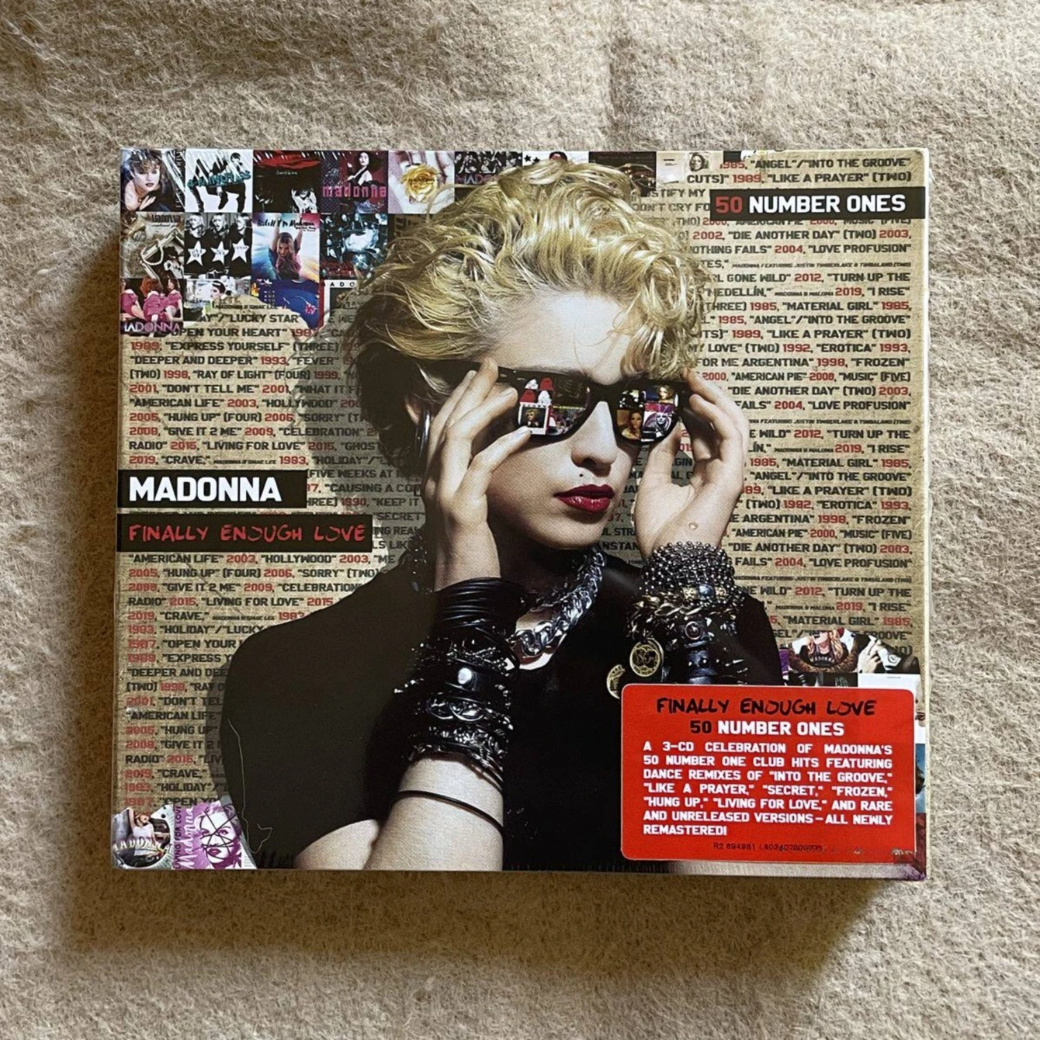 Rare Sealed Madonna Finally Enough Love 50 Number Ones Pop Dance Electronic Remastered Club Hits 3CD Collectible for Fans
Rare Sealed Madonna Finally Enough Love 50 Number Ones Pop Dance Electronic Remastered Club Hits 3CD Collectible for Fans