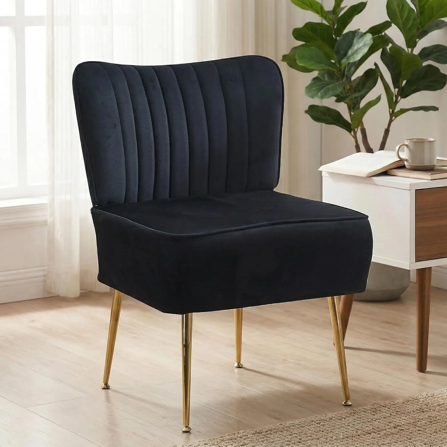 Modern Velvet Accent Chair Single 1 Pack, Comfy Slipper Chair with Heavy Duty Iron Frame & Gold Legs, Mid Century, Customized
Modern Velvet Accent Chair Single 1 Pack, Comfy Slipper Chair with Heavy Duty Iron Frame & Gold Legs, Mid Century, Customized