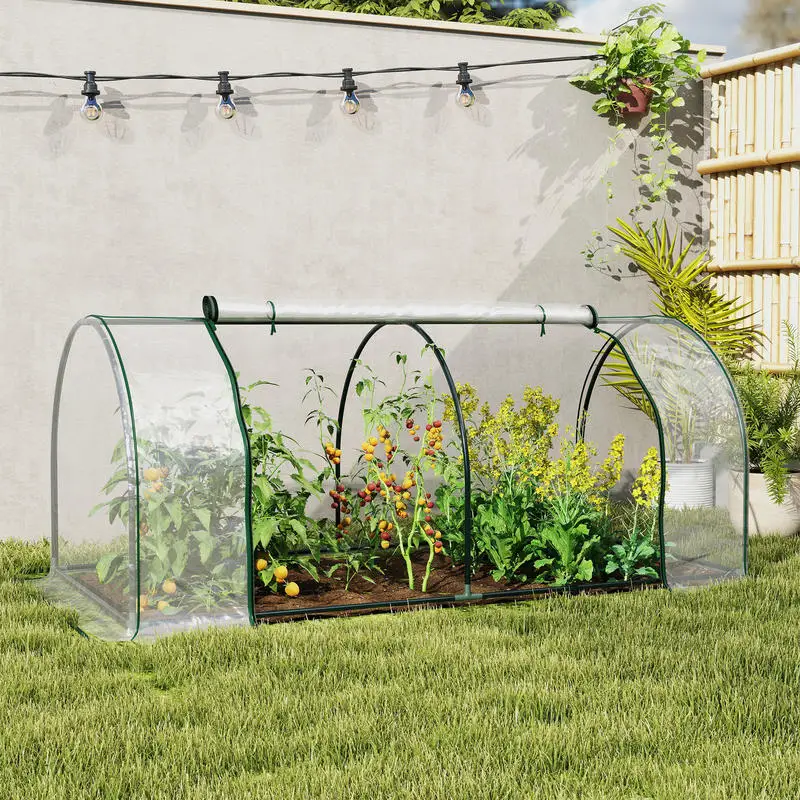 Outsunny 7' L x 3' W x 2.5' H Portable Tunnel Greenhouse for Outdoor Garden Hot House with 4 Zippered Doors, PVC Cover
Outsunny 7' L x 3' W x 2.5' H Portable Tunnel Greenhouse for Outdoor Garden Hot House with 4 Zippered Doors, PVC Cover