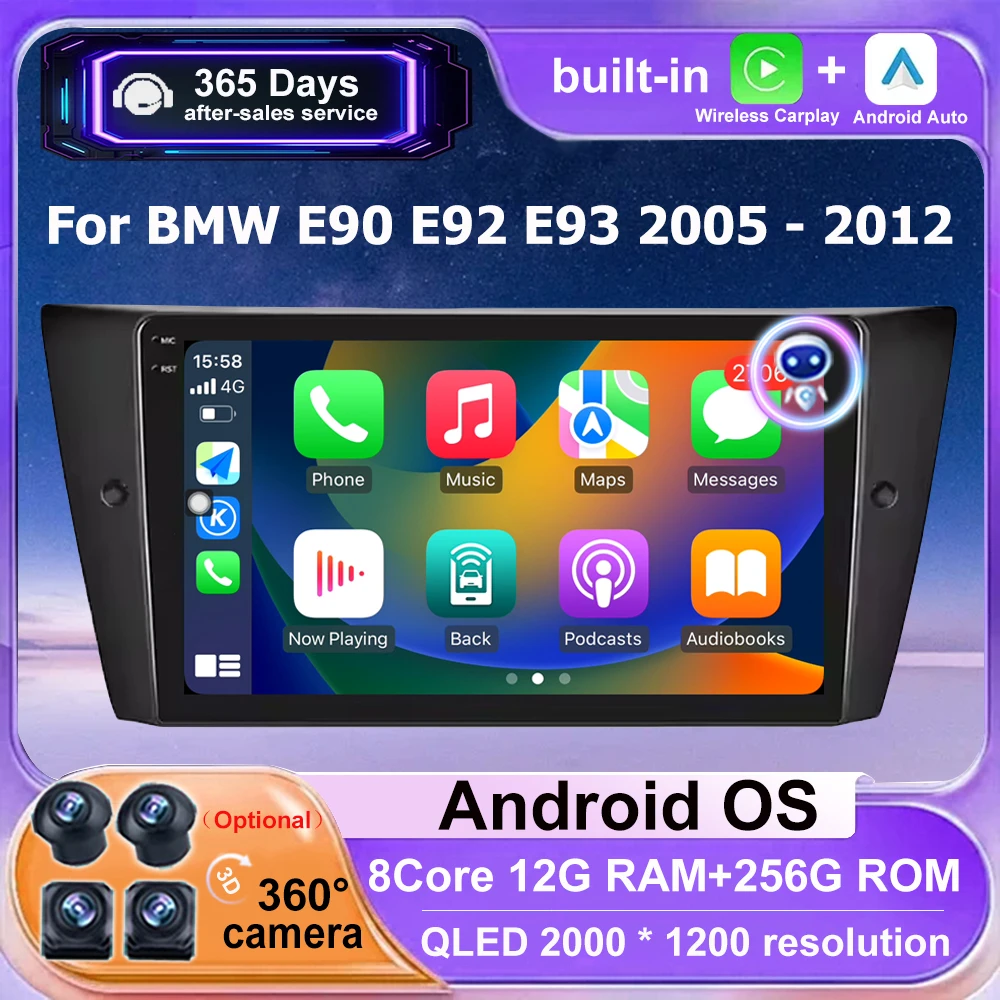 Android 16 Auto For BMW E90 E92 E93 2005-2012 Car Radio Multimedia Video Player GPS Navigation Stereo QLED Touch Screen CarPlay
Android 16 Auto For BMW E90 E92 E93 2005-2012 Car Radio Multimedia Video Player GPS Navigation Stereo QLED Touch Screen CarPlay