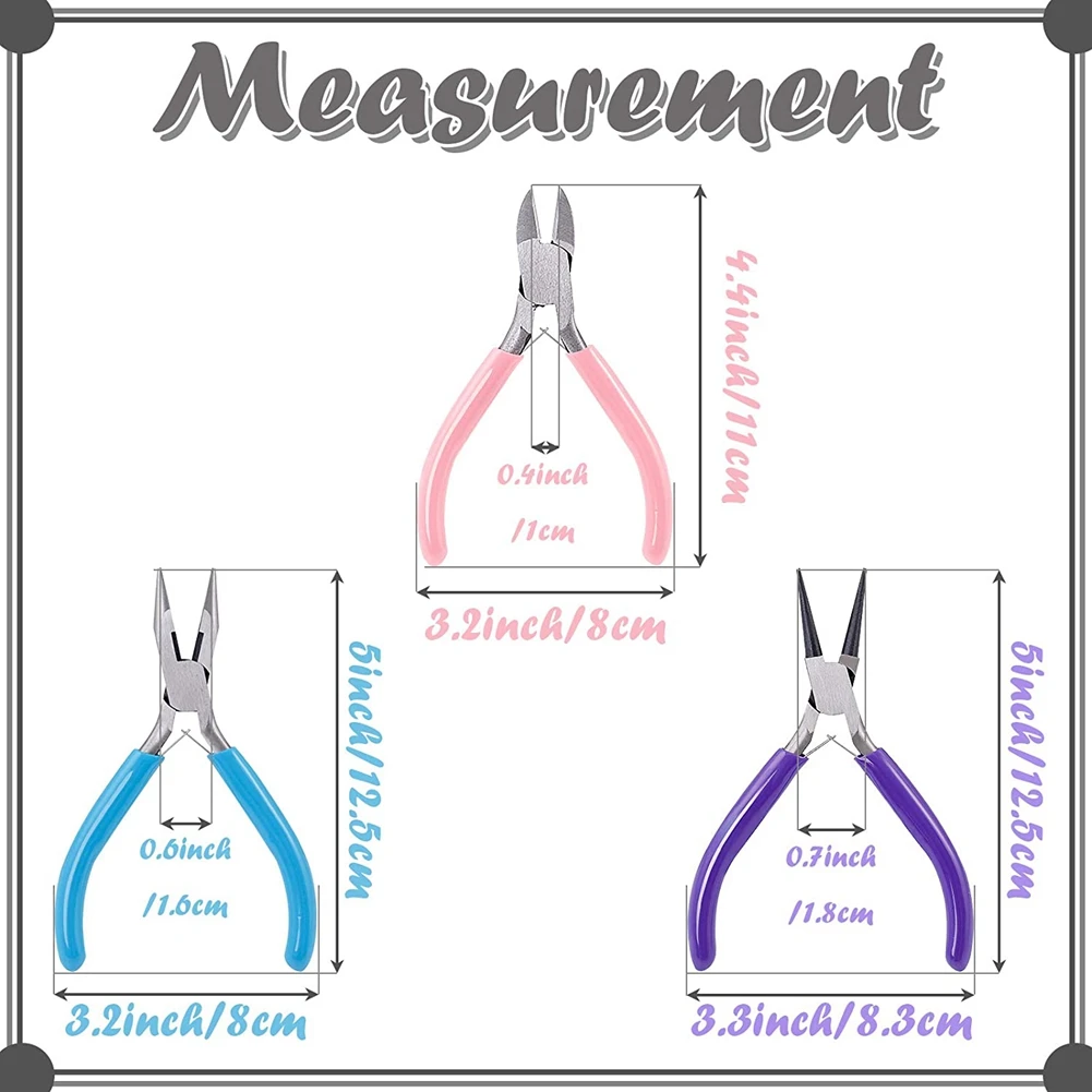 A18P-Jewelry Pliers Set, 3 Pack Jewelry Making Tools Kit Round Nose Pliers,Needle Nose Pliers,Wire Cutters For Jewelry Making
A18P-Jewelry Pliers Set, 3 Pack Jewelry Making Tools Kit Round Nose Pliers,Needle Nose Pliers,Wire Cutters For Jewelry Making