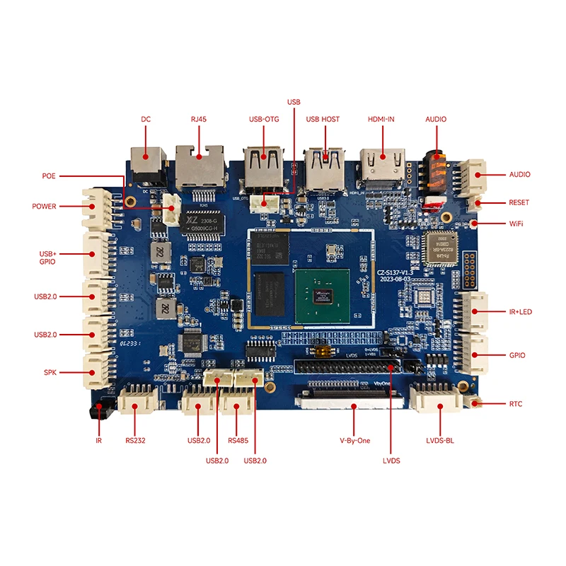 New Android Board Amlogic T972 Quad-Core Integrated Motherboard for Digital Signage Display TV Box
New Android Board Amlogic T972 Quad-Core Integrated Motherboard for Digital Signage Display TV Box