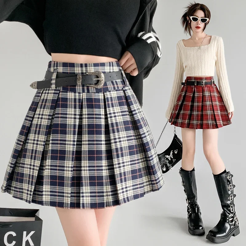 Sweet Hot Girl Retro Plaid Pleated Skirt for Women's Autumn College Style High Waisted A-line Short Skirt Fashion Female Clothes
Sweet Hot Girl Retro Plaid Pleated Skirt for Women's Autumn College Style High Waisted A-line Short Skirt Fashion Female Clothes