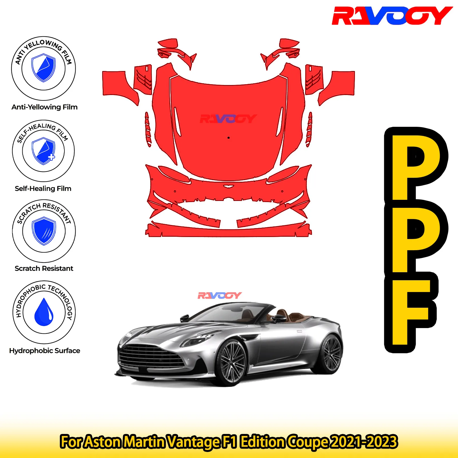 For Aston Martin Vantage F1 Edition Coupe 2021-2023 Glossy Matte Black Precut front PPF Kit Paint Protection Film
For Aston Martin Vantage F1 Edition Coupe 2021-2023 Glossy Matte Black Precut front PPF Kit Paint Protection Film